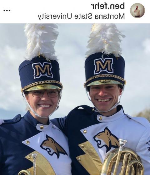 MSU Marching Band members