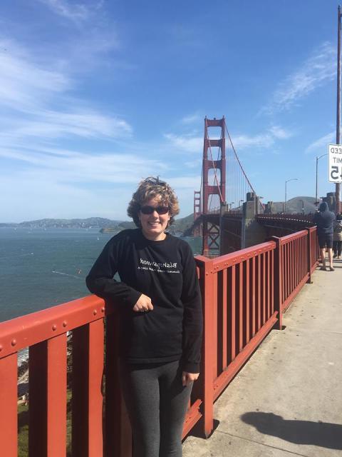 Study Away student on Golden Gate Bridge