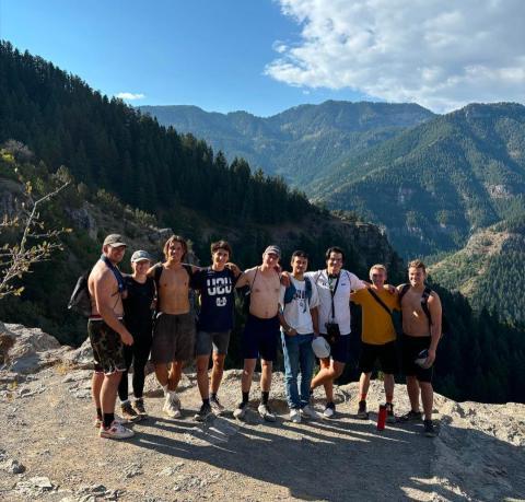 A group of students on a hike in Utah